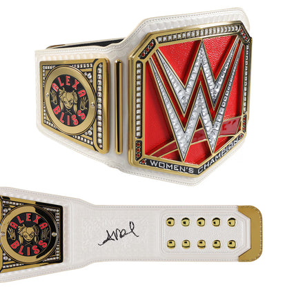 Alexa Bliss WWE Autographed Raw Women's Championship Replica Title Belt with Talent Side Plates