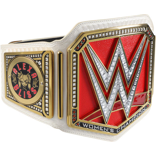 Alexa Bliss WWE Autographed Raw Women's Championship Replica Title Belt with Talent Side Plates